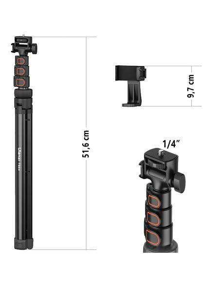 Statyw ULANZI TB64z z uchwytem na telefon i pilotem Bluetooth