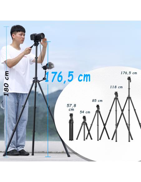 Aluminiowy Statyw 176,5 cm z odwracaną kolumną ULANZI MT-65