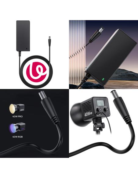 Zasilacz sieciowy ULANZI HT005 do Studyjnych Lamp LED 40W DC 5,5mm 19V 65W