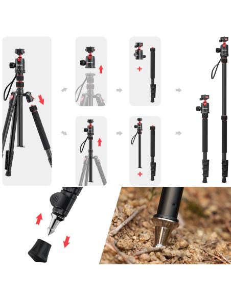 Odwracalny Statyw ULANZI TT31 z solidną głowicą panoramiczną udźwig 4 kg