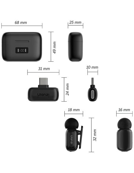 Zestaw bezprzewodowych mikrofonów ULANZI MINI MIC A200
