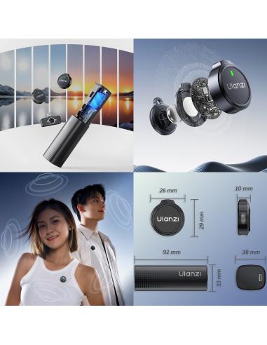 Mikrofony Bezprzewodowe ULANZI A21 czarne USB-C...