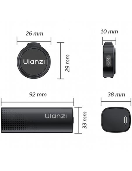 Mikrofony Bezprzewodowe ULANZI A21 czarne USB-C Redukcja Szumów z AI