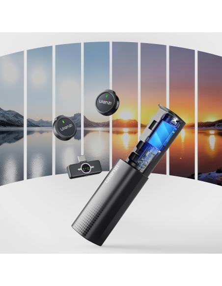 Mikrofony Bezprzewodowe ULANZI A21 czarne USB-C Redukcja Szumów z AI