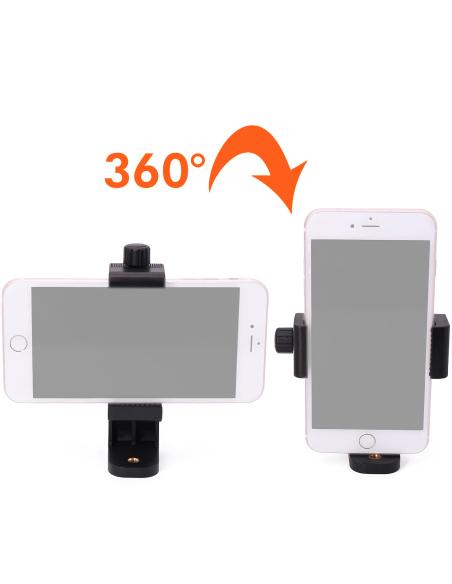 Uchwyt regulowany 360° do telefonów komórkowych i smartfonów na statyw 1/4"