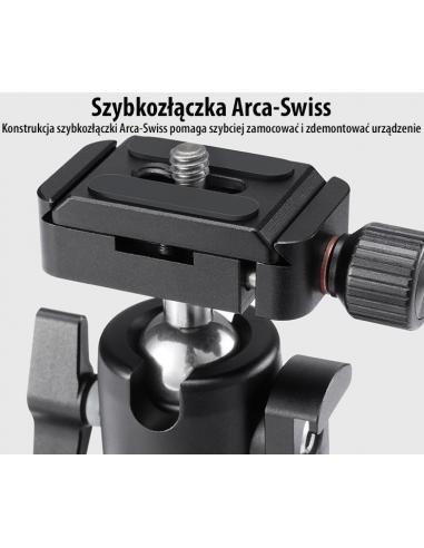 Statyw z głowicą, zimną stopką i Arca-Swiss...