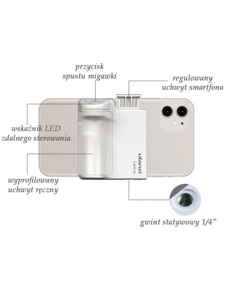 Uchwyt z pilotem Bluetooth do smartfona  Ulanzi CapGrip White