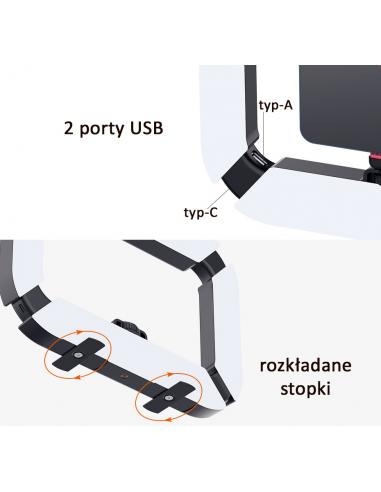 Uchwyt stabilizujący z lampą do smartfona...