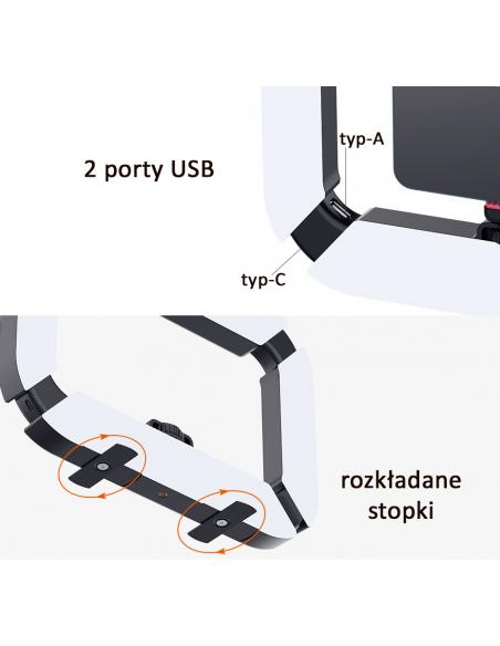 Uchwyt stabilizujący z lampą do smartfona Ulanzi U200