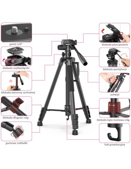 Statyw i monopod z głowicą 360° Ulanzi U-Select VT-01