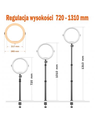 Pierścieniowa lampa biurkowa RGB z uchwytem na...