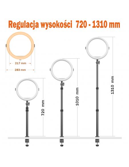 Pierścieniowa lampa biurkowa RGB z uchwytem na telefon i głowicą kulową Ulanzi VIJIM K10