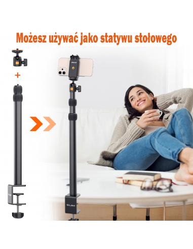 Pierścieniowa lampa biurkowa RGB z uchwytem na...