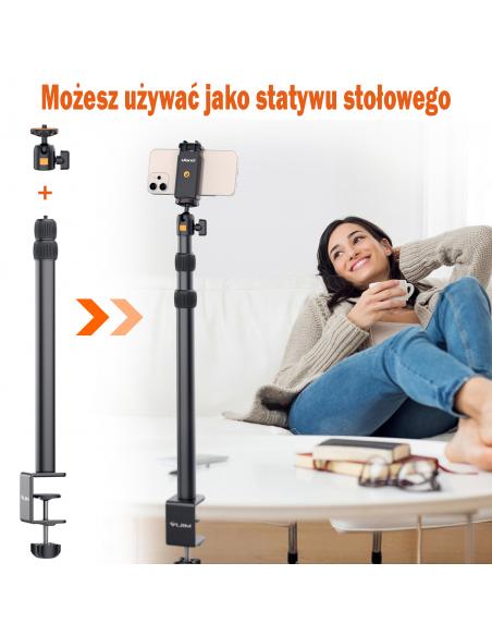 Pierścieniowa lampa biurkowa RGB z uchwytem na telefon i głowicą kulową Ulanzi VIJIM K10