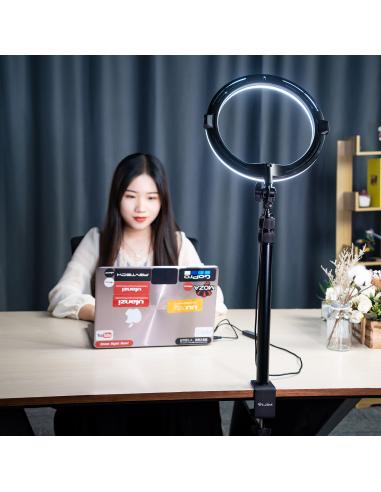 Pierścieniowa lampa biurkowa RGB z uchwytem na...