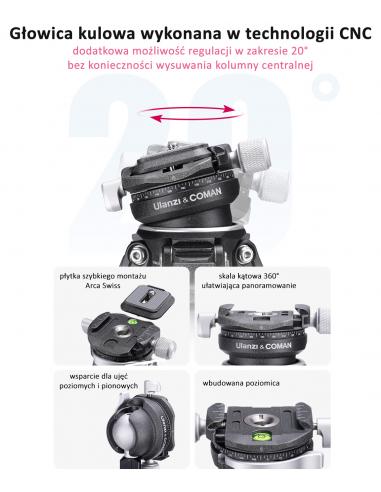 Karbonowy statyw z kulową głowicą panoramiczną...