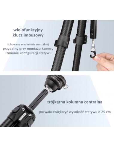 Karbonowy statyw z kulową głowicą panoramiczną...