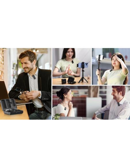 Zestaw bezprzewodowych mikrofonów krawatowych WiFi 2,4 GHz Ulanzi UW-MIC 20T
