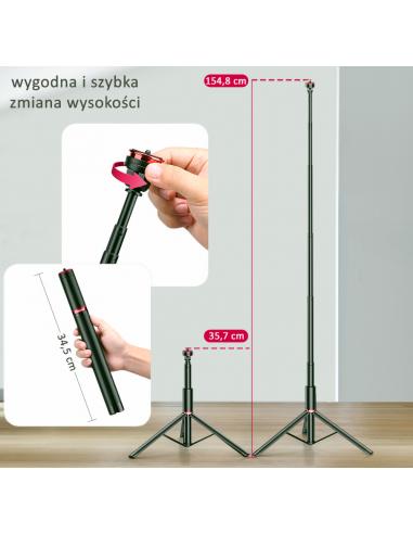 Aluminiowy statyw 3w1 z uchwytem na telefon...