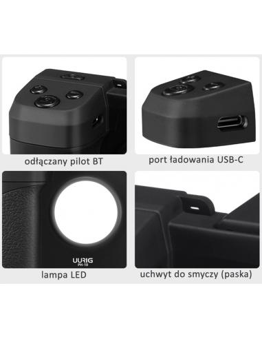 Uchwyt z oświetleniem i pilotem BT do telefonu...