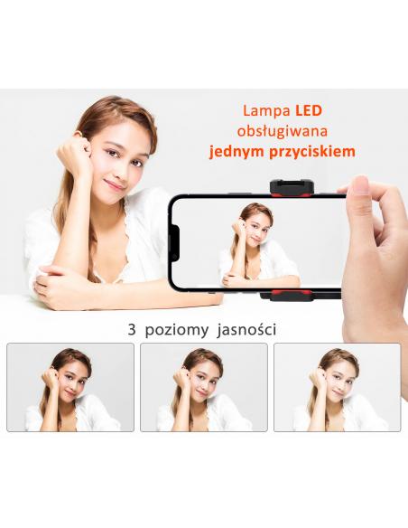 Uchwyt z oświetleniem i pilotem BT do telefonu UURIG PH-10