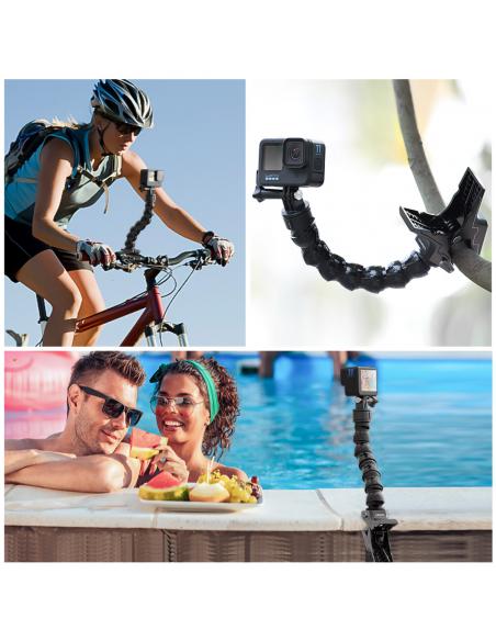 Klips z elastycznym ramieniem i magnetyczną szybkozłączką do kamer sportowych GoPro