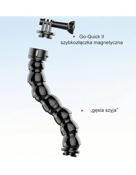 Klips z elastycznym ramieniem i magnetyczną szybkozłączką do kamer sportowych GoPro