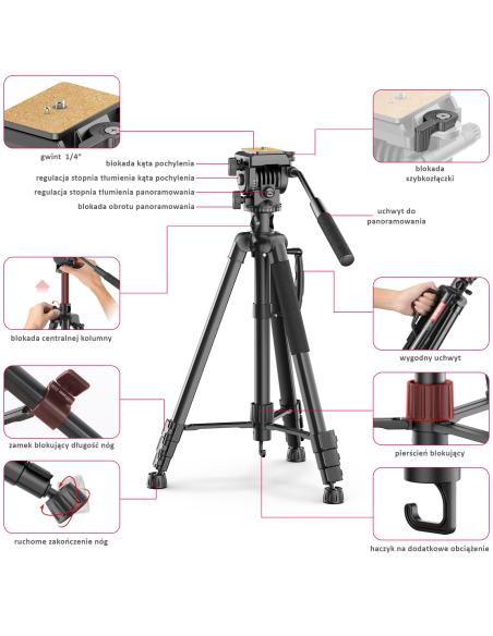 Statyw / monopod z głowicą panoramiczną Ulanzi U-Select VT-02