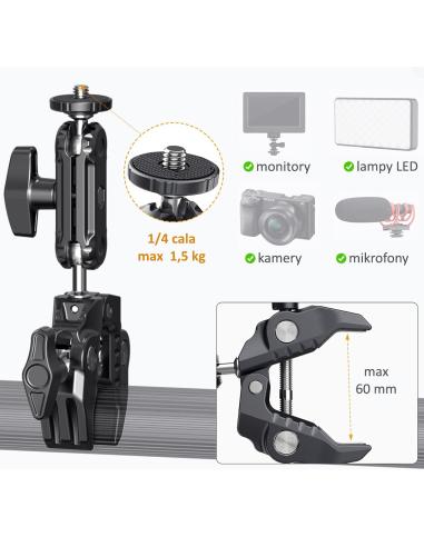 Studyjny statyw biurkowy DIY z belką poziomą...