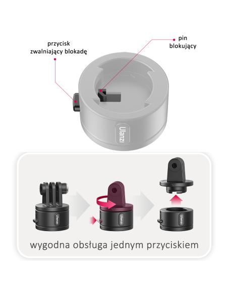 Szybkozłączka do montażu kamer sportowych Ulanzi Go Quick II
