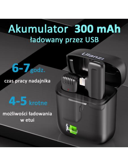 Bezprzewodowy mikrofon krawatowy Ulanzi J11 (Lightning)