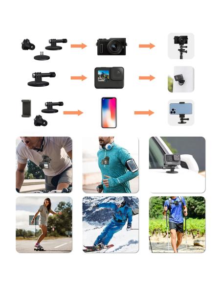Wielofunkcyjny magnetyczny uchwyt UURIG BH-06 do kamery sportowej typu GoPro