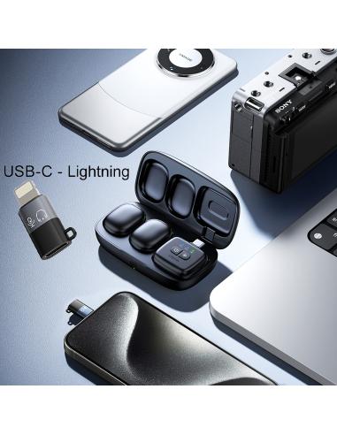 Bezprzewodowe mikrofony krawatowe WiFi 2,4 GHz...