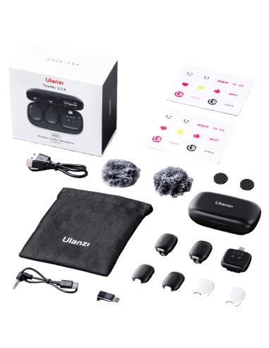 Bezprzewodowe mikrofony krawatowe WiFi 2,4 GHz...