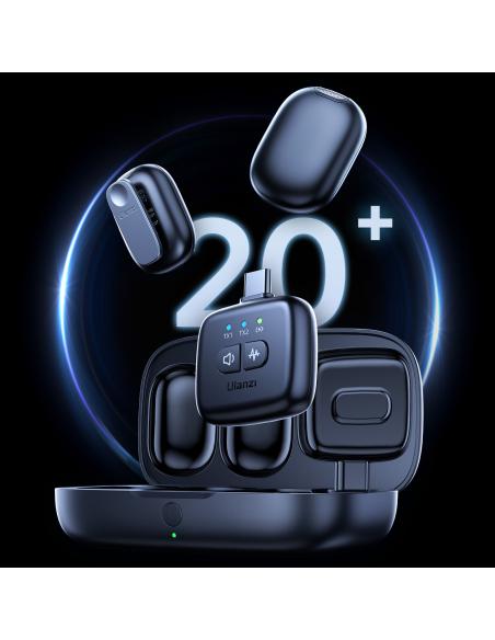 Bezprzewodowe mikrofony krawatowe WiFi 2,4 GHz Ulanzi Tiny MIC A30 z USB-C