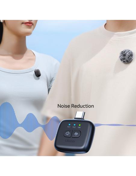 Bezprzewodowe mikrofony krawatowe WiFi 2,4 GHz Ulanzi Tiny MIC A30 z USB-C
