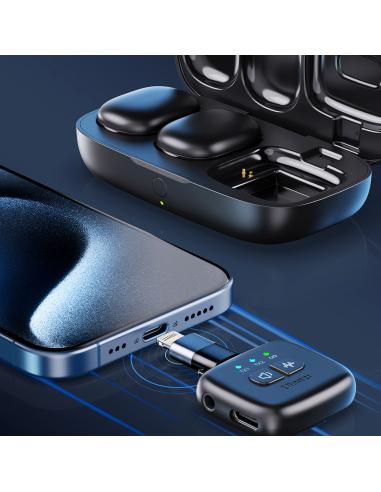 Bezprzewodowe mikrofony krawatowe WiFi 2,4 GHz...